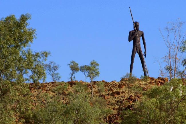 Anmatjere Man, near the Aileron Roadhouse, Northern Territory, Australia.