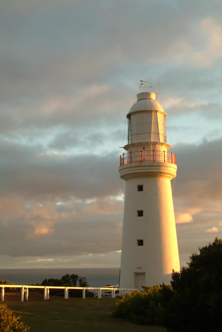 Warm sunset, Cape Otway Lighthouse, Great Ocean Road, Victoria, Australia.