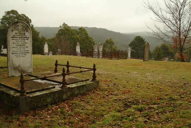 Blackwood Cemetery, central Victoria, Australia.
