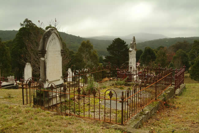 Bleak weather, Blackwood Cemetery, central Victoria, Australia.