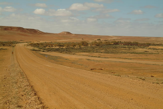Oodnadatta Track, South Australia. The Oodnadatta Track covers a distance of around 850km.