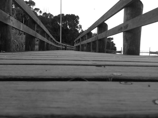 Under the boardwalk, down by the sea ..., at Lorne, Victoria, Australia.