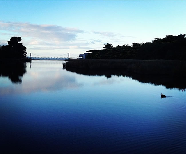 Reflections, in the quiet stillness of the morning, at Lorne, Victoria, Australia.