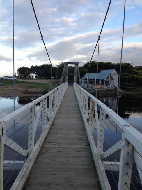 The Lorne Footbridge, Lorne, Victoria, Australia, looking south.