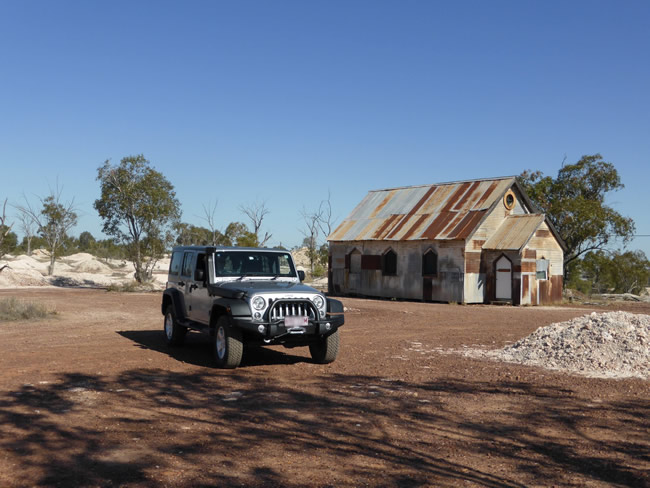 Church building built for the movie 'The Goddess of 1967' at Lightning Ridge, New South Wales, Australia.