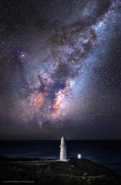 Milky Way Galaxy over Cape Otway Lighthouse, Great Ocean Road, Victoria, Australia.