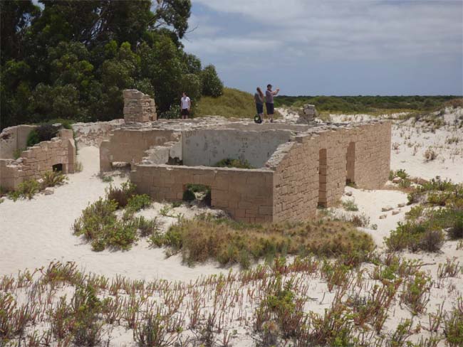 Looking over the ruins of the old Telegraph Station, at Eucla, Western Australia.