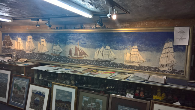 Mural of the re-enactment of the First Fleet, White's Mine, Broken Hill, New South Wales Australia.