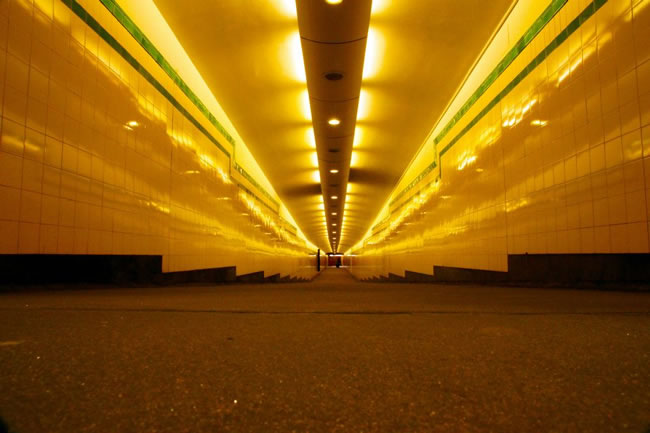 Pedestrian tunnel, St Francis railway station, Sydney, New South Wales, Australia.