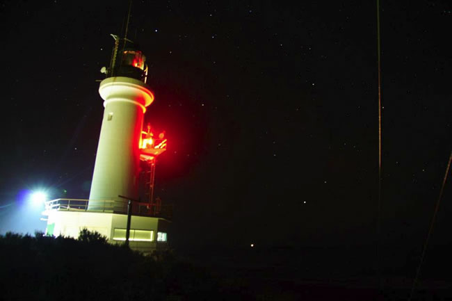 A night shot of the Point Lonsdale Lighthouse, Victoria, Australia.