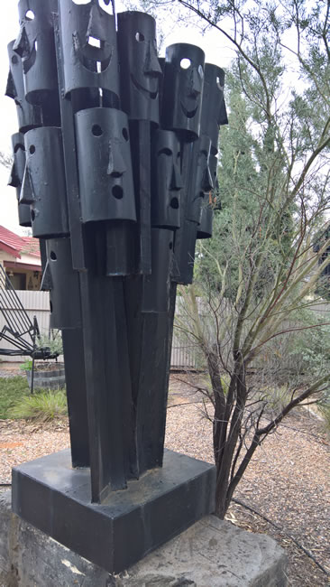 Pro Hart's 'Many Faces' sculpture, Broken Hill, New South Wales Australia.