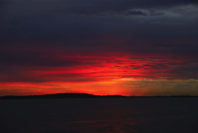 Red sky in the morning, sailors take warning .... Gladstone Harbour, Queensland, Australia.