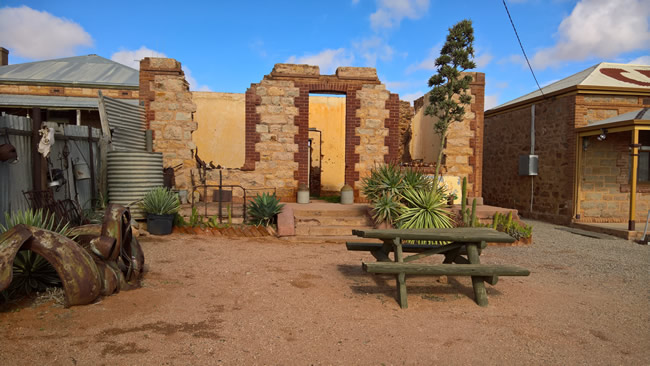 Ruins of an old building between the Mad Max 2 Museum and a cafe, Silverton, New South Wales Australia.