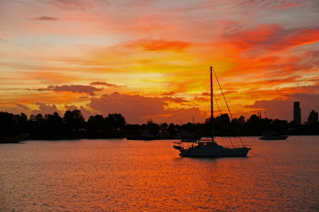 A spectacular dawn, Gladstone Harbour, Queensland, Australia.