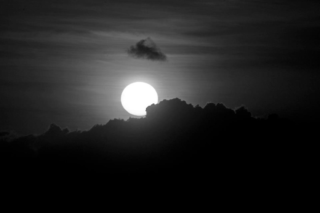 Sunrise in monochrome, Gladstone Harbour, Queensland, Australia.