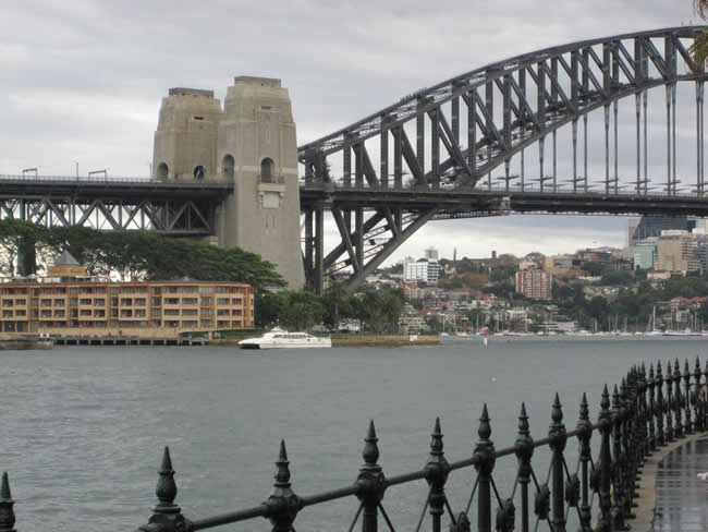 The Sydney Harbour Bridge as seen from the Opera House.
