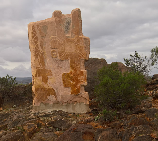 Tiwi Totem Sculpture, Broken Hill Sculptures, Living Desert, Broken Hill, New South Wales, Australia.