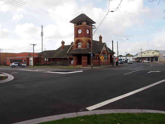 Historic Post Office with clock tower, in the main street of Terang, western Victoria, Australia.