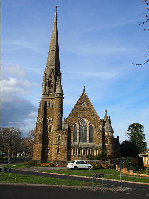 The Thomson Memorial Presbyterian Church in Terang, western Victoria, Australia.