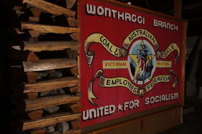 Miners' Union poster, State Coal Mine, Wonthaggi, Victoria, Australia.