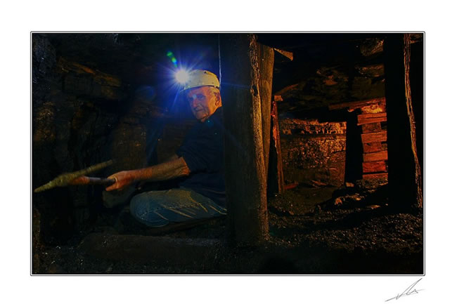 Underground mine worker, State Coal Mine, Wonthaggi, Victoria, Australia.