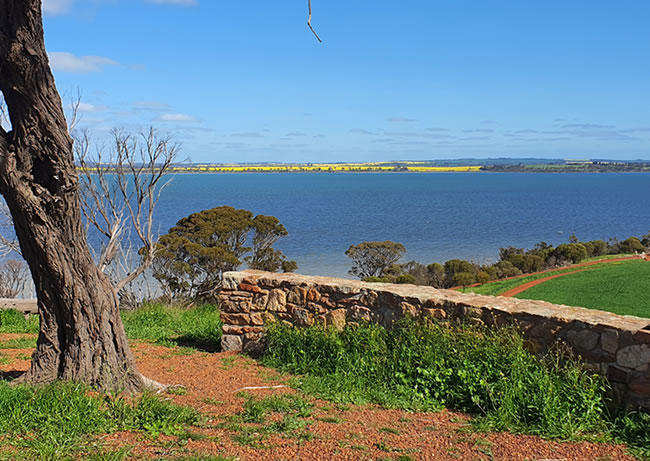 Lake Dumbleyung, from the Pussycat Hill lookout. Dumbleyung, Western Australia.