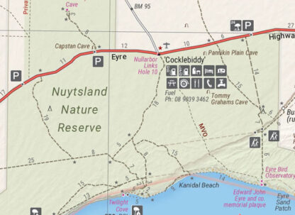 Hema map of the western section of the Nullarbor- detail