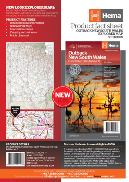 Hema map of outback New South Wales - fact sheet