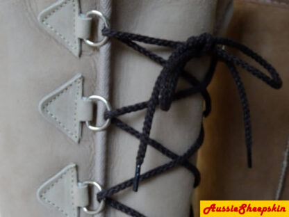 AussieSheepskin Long Gaucho Lace-up Ugg Boots - detail.