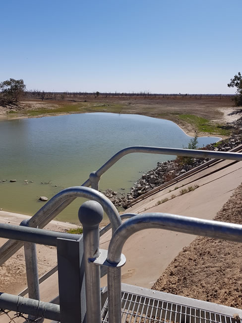 Lake Menindee is reduced to just a puddle in 2019.