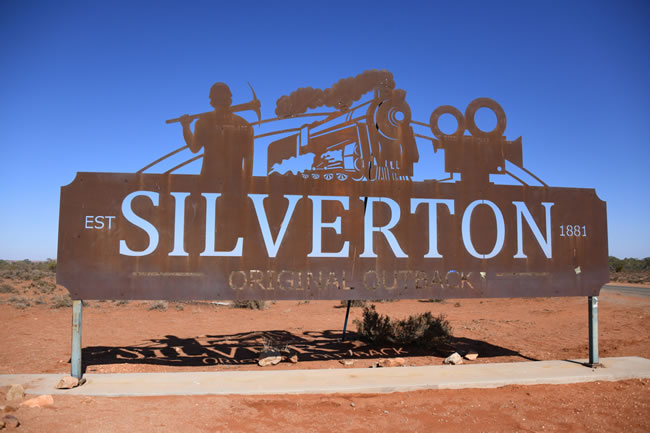 Silverton Outback welcoming sign.