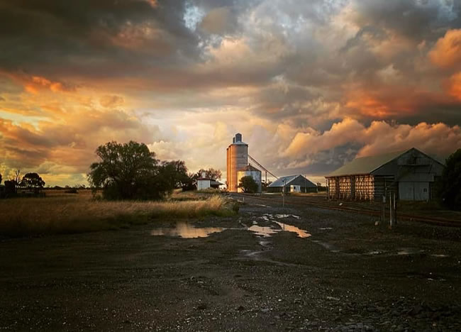 Wrack of clouds over Minyip, in Victoria's Wimmera district. The evening light gives a wildness to the scene!