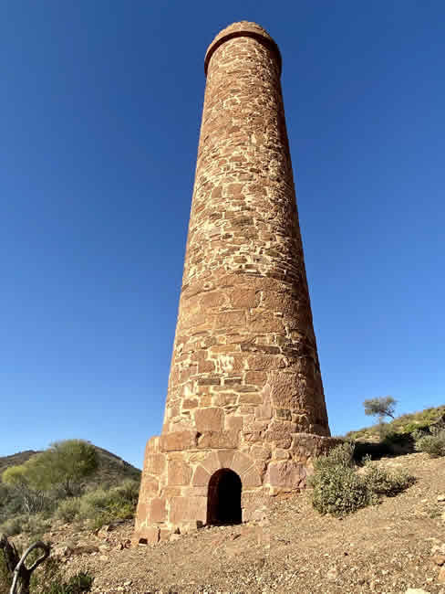 A close-up of the chimney.