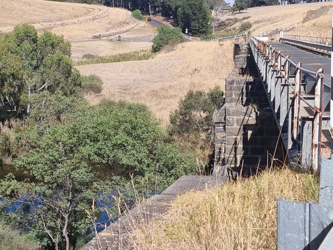 A side view of the old Pollocksford Rd bridge, just off the Hamilton Highway, near Geelong.