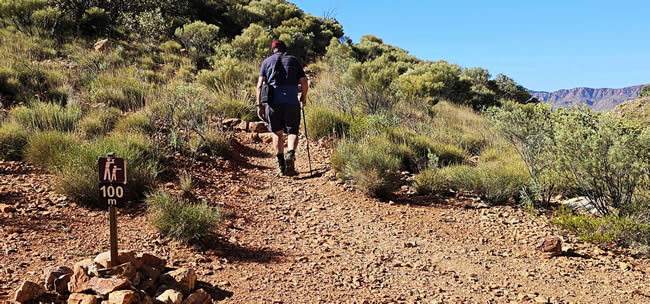 Approaching the end of the Ormiston Gorge walk to the lookout. A long walk, but the view was worth it!